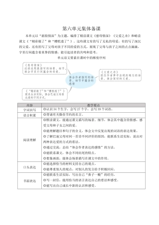 24统编版小学语文五年级上册第六单元18 慈母情深【教案】