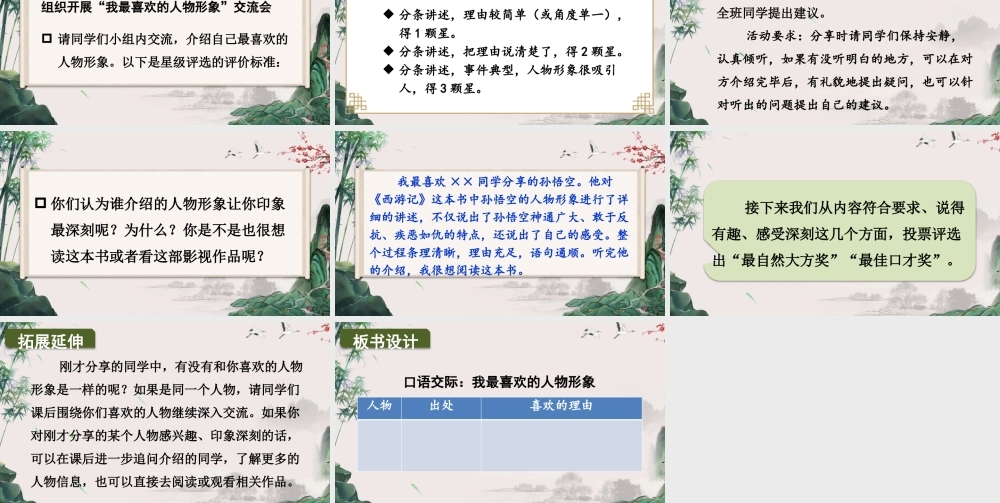 24统编版小学语文五年级上册第八单元口语交际：我最喜欢的人物形象课件