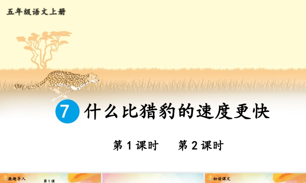 24统编版小学语文五年级上册第二单元7 什么比猎豹的速度更快课件