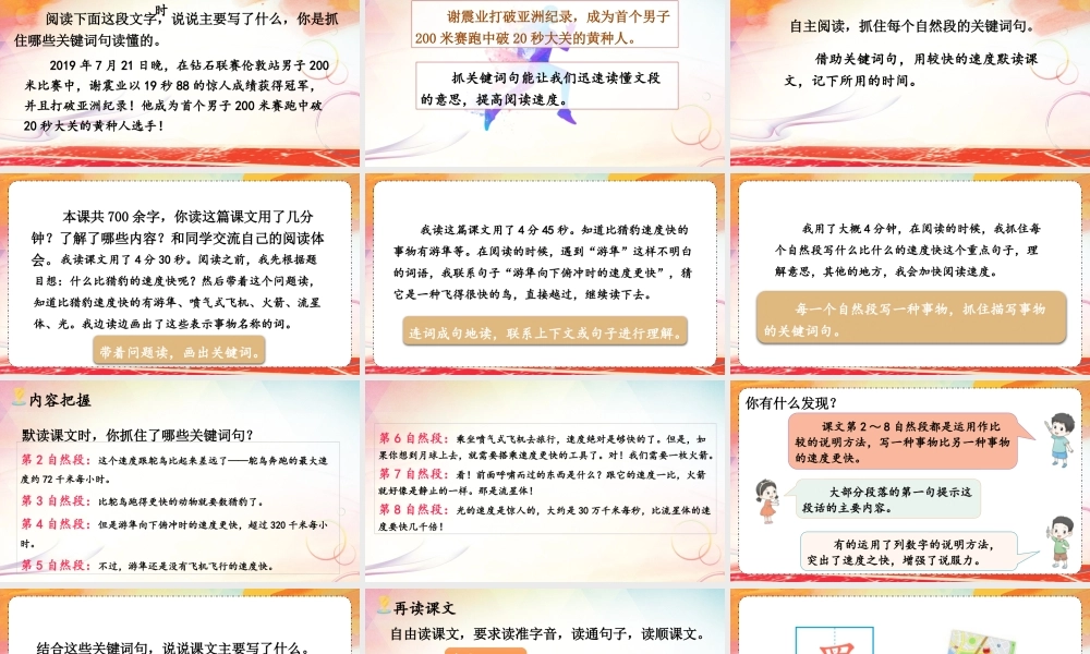 24统编版小学语文五年级上册第二单元7 什么比猎豹的速度更快课件