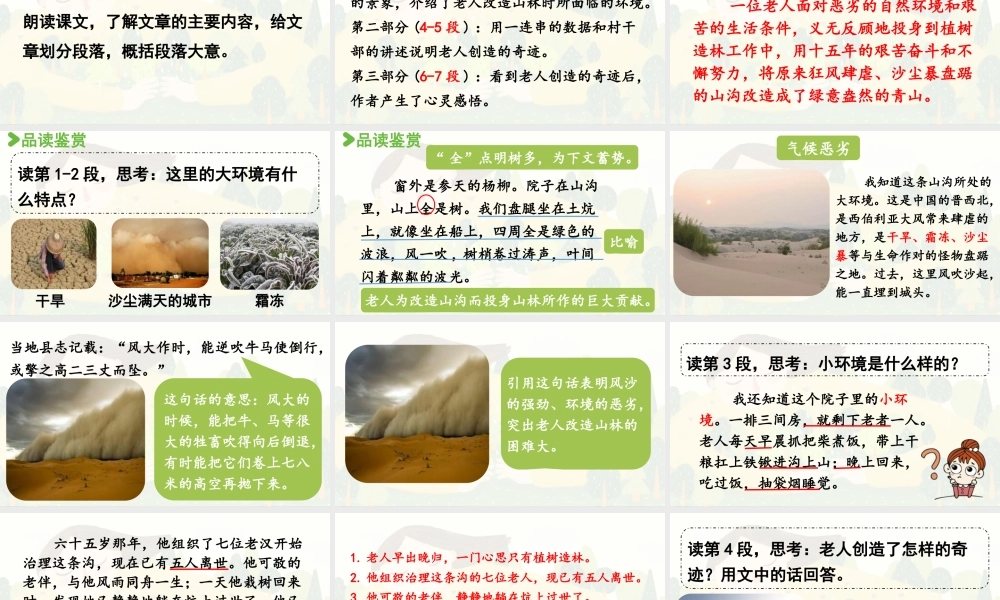 2024统编版小学语文六年级上册第六单元20.青山不老-教学课件