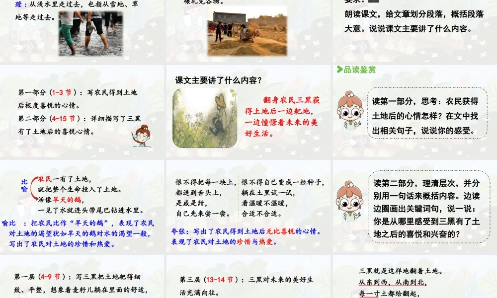 2024统编版小学语文六年级上册第六单元21.三黑和土地-教学课件