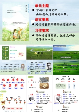 2024统编版小学语文六年级上册第一单元1.草原 第1课时-教学课件