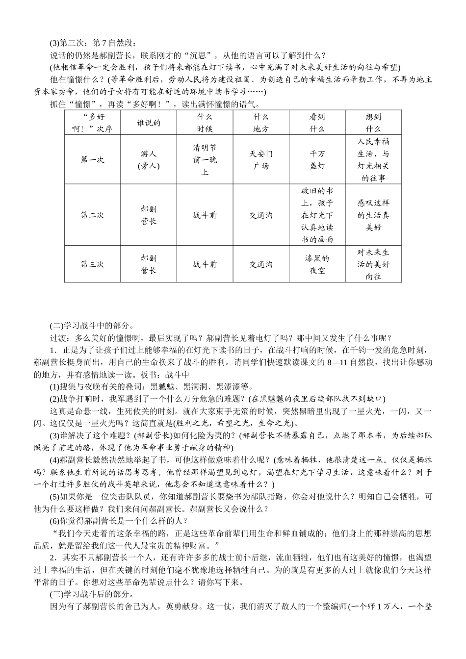 24版人教统编小学六年级上册第二单元8. 灯光 教案_第2页