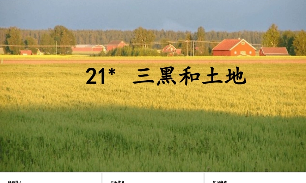 24版人教统编小学六年级上册第六单元21.三黑和土地 课件