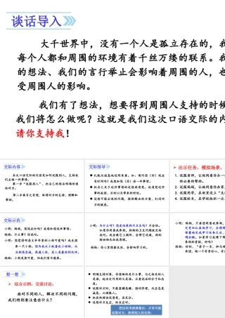 24版人教统编小学六年级上册第四单元口语交际   请你支持我 课件