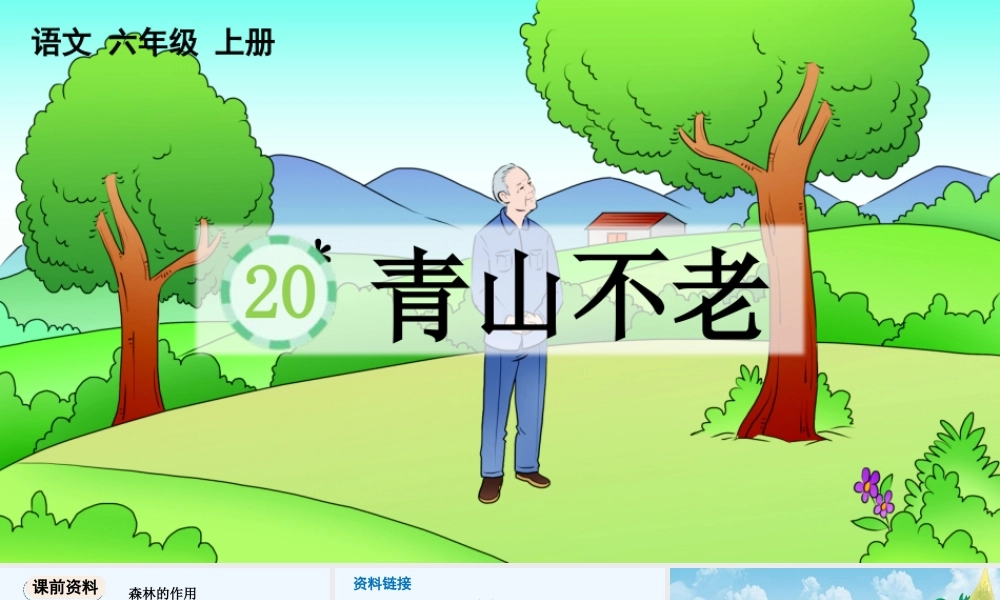 24人教统编版-小学六年级上册第六单元20 青山不老 课件