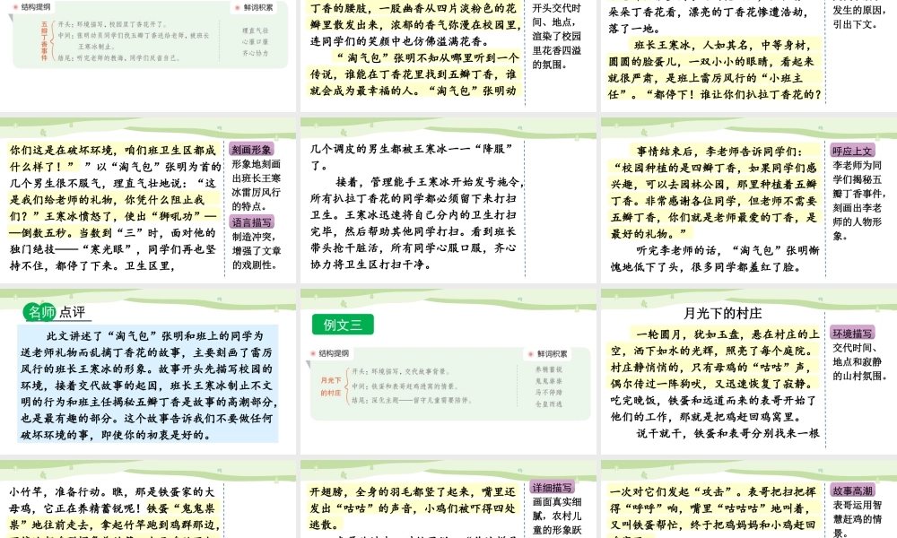 24人教统编版-小学六年级上册第四单元习作：笔尖流出的故事（范文+点评+升格）