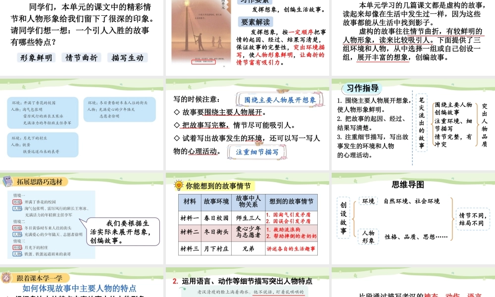 24人教统编版-小学六年级上册第四单元习作：笔尖流出的故事【课件】