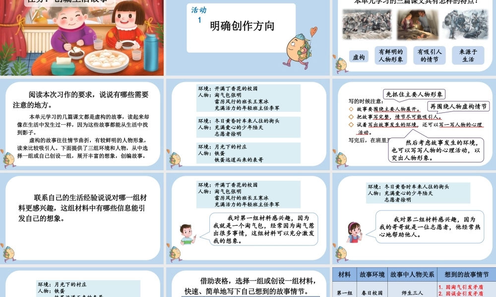 24人教统编版-小学六年级上册第四单元习作：笔尖流出的故事课件