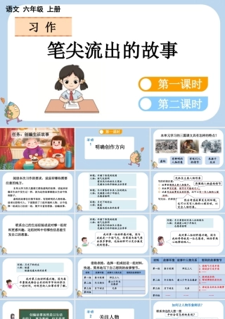 24人教统编版-小学六年级上册第四单元习作：笔尖流出的故事课件