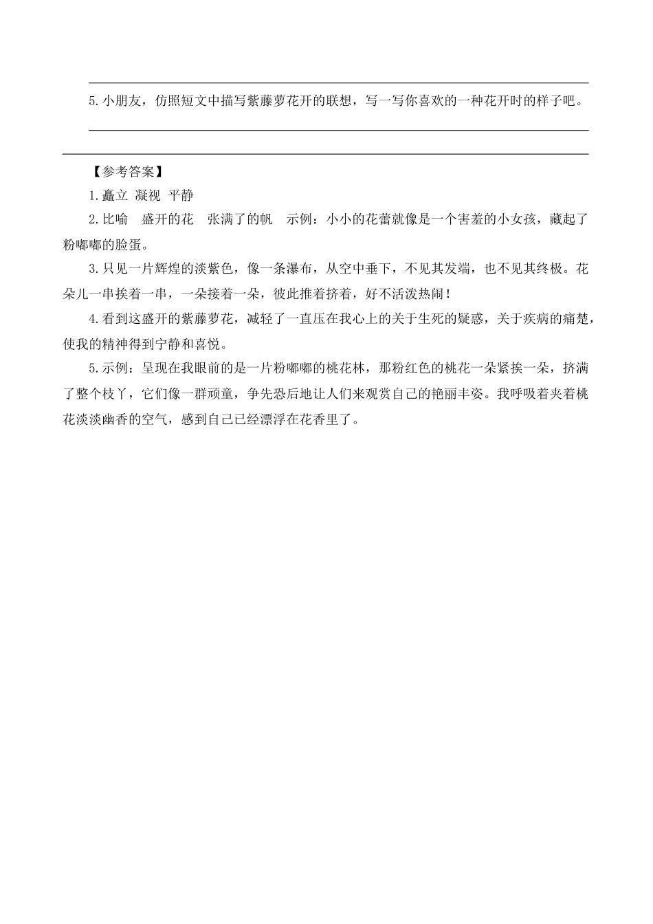 24人教统编版-小学六年级上册第一单元同步教学类文阅读-2 丁香结（2）_第3页