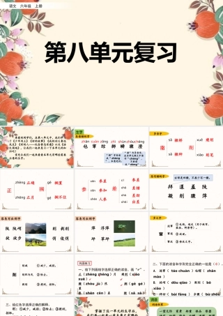 24人教统编版-小学六年级上册第八单元复习课件