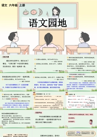 24人教统编版-小学六年级上册第八单元语文园地八 课件