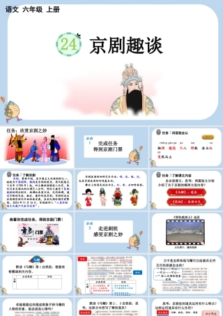 24人教统编版-小学六年级上册第七单元24 京剧趣谈课件
