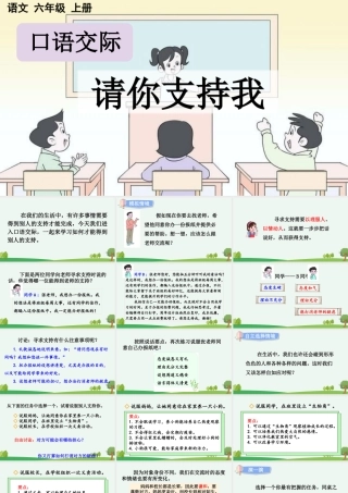 24人教统编版-小学六年级上册第四单元口语交际：请你支持我 课件