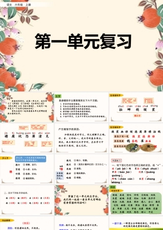 24人教统编版-小学六年级上册第一单元复习课件
