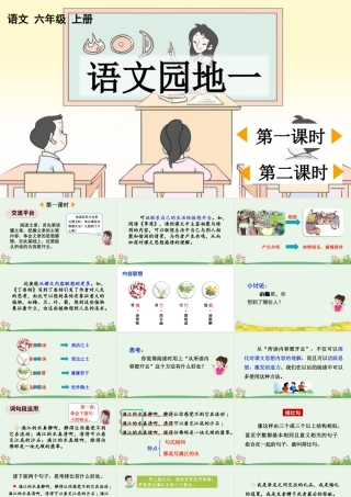 24人教统编版-小学六年级上册第一单元语文园地一 课件