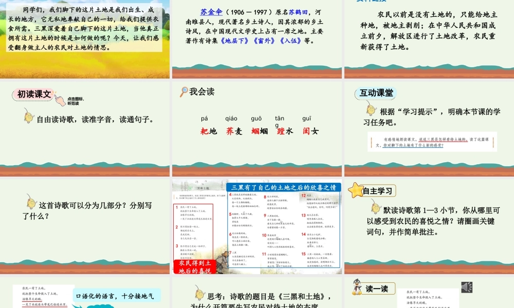 2025秋人教统编版-小学六年级上册第六单元21 三黑和土地 课件