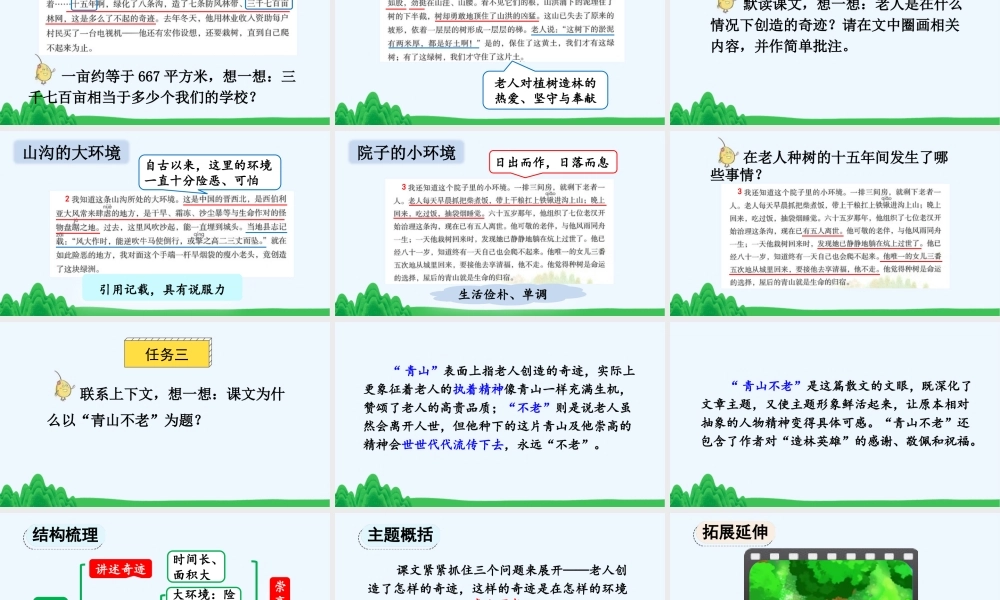 2025秋人教统编版-小学六年级上册第六单元20 青山不老 课件