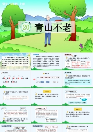 2025秋人教统编版-小学六年级上册第六单元20 青山不老 课件