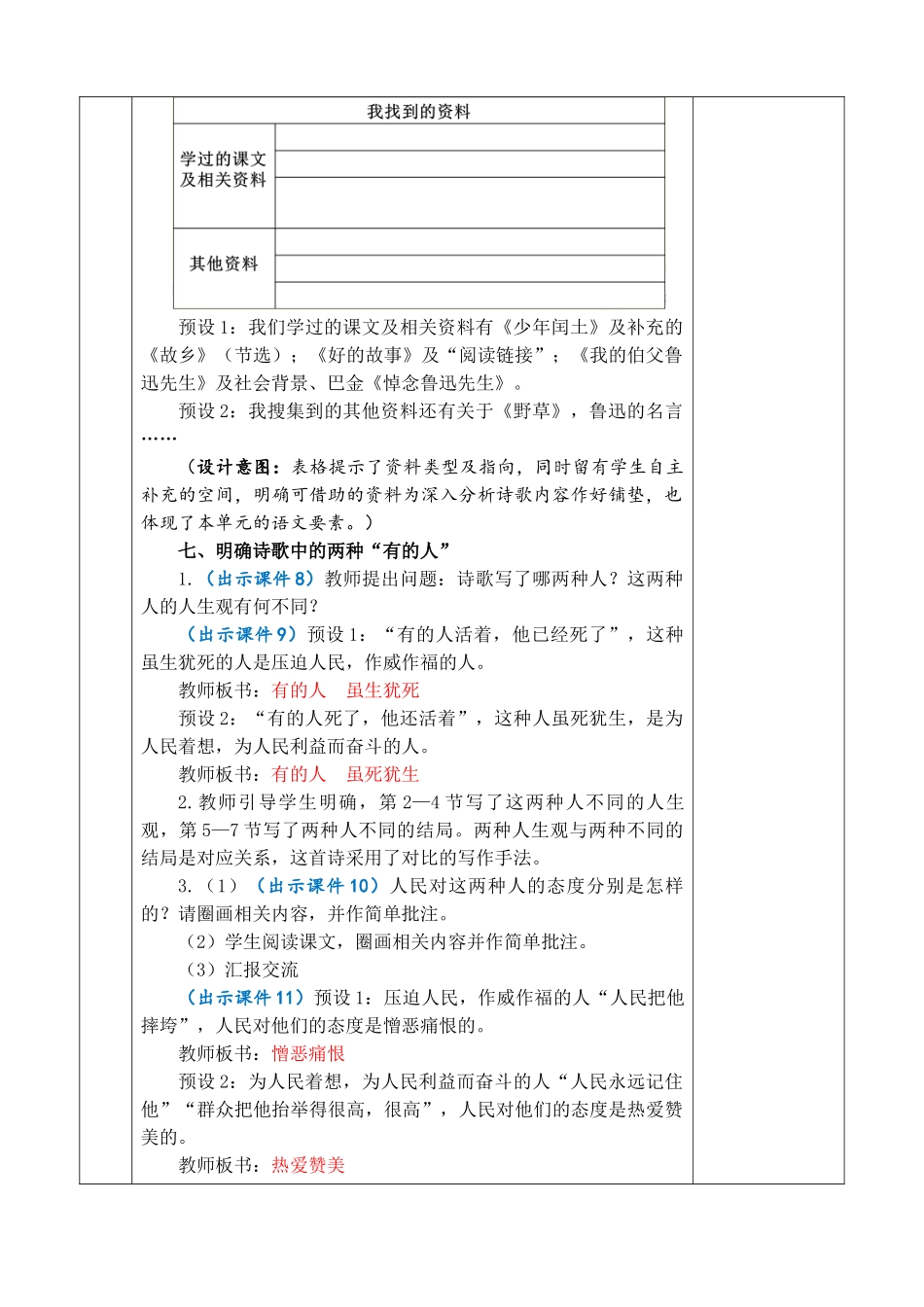 2025秋人教统编版-小学六年级上册第八单元28 有的人——纪念鲁迅有感 教案_第3页