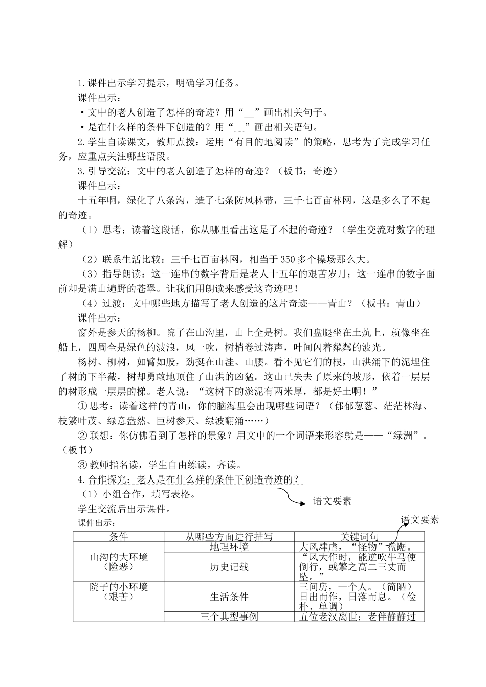 （24人教统编版）小学六年级语文上册第六单元20 青山不老  教案_第2页