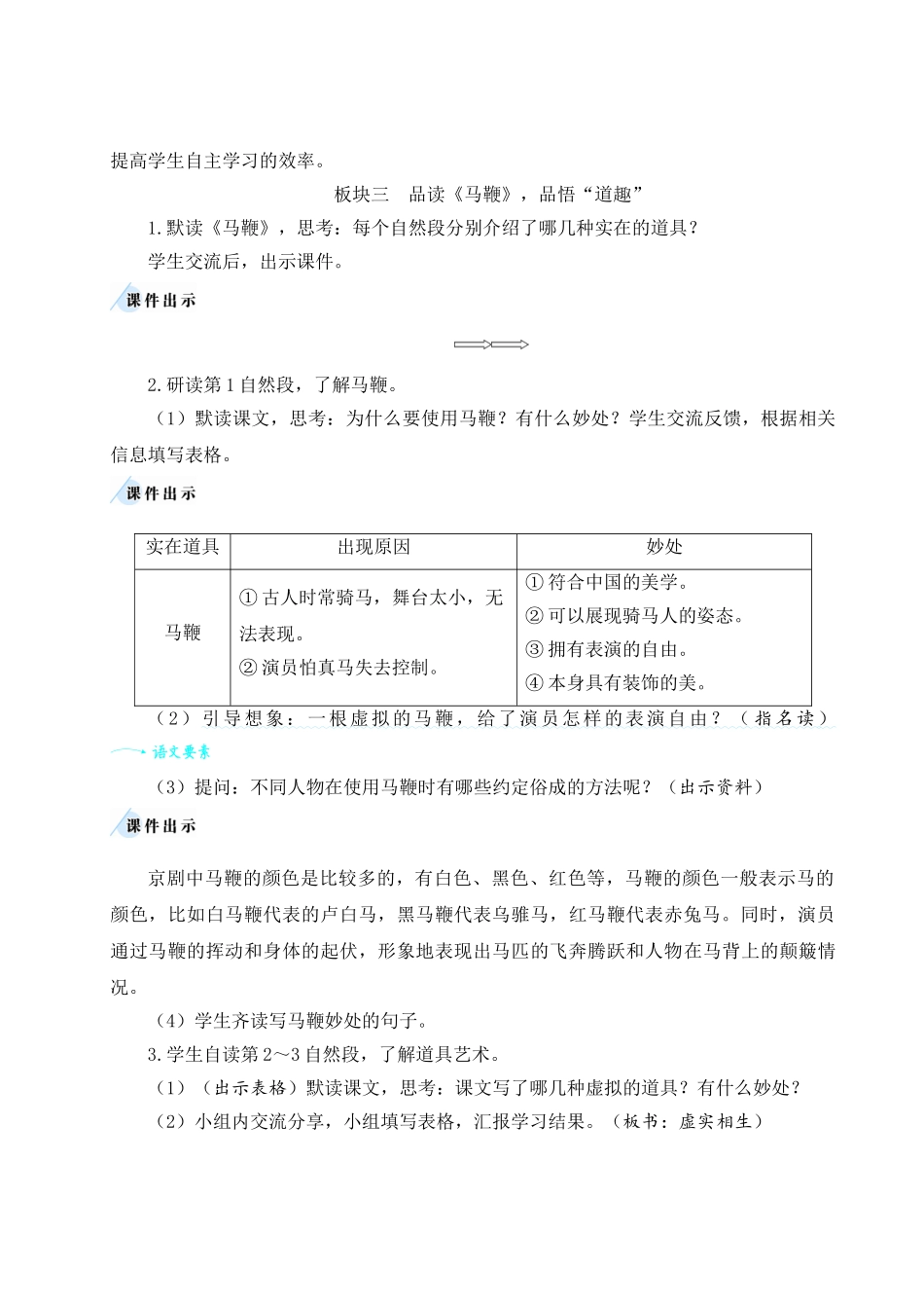（24人教统编版）小学六年级语文上册第七单元24 京剧趣谈  教案_第2页