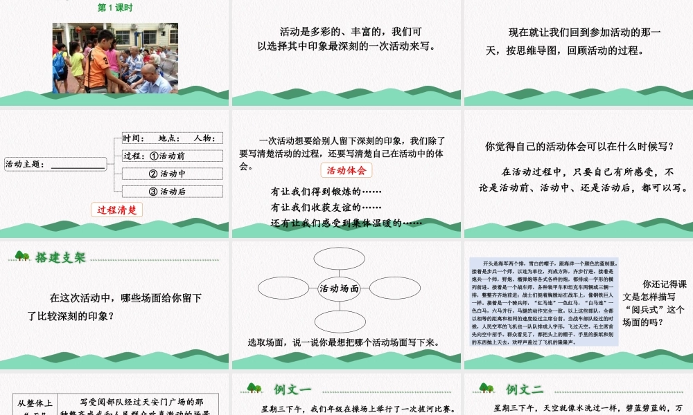 （24人教统编版）小学六年级语文上册第二单元习作：多彩的活动课件