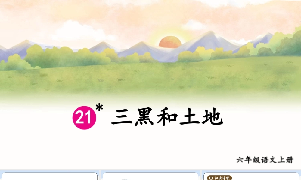 （24人教统编版）小学六年级语文上册第六单元21 三黑和土地课件