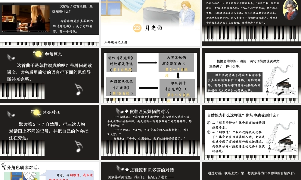 （24人教统编版）小学六年级语文上册第七单元23 月光曲课件