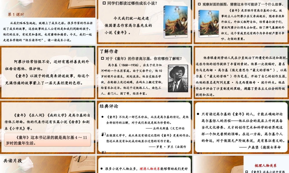 （24人教统编版）小学六年级语文上册第四单元快乐读书吧：笑与泪，经历与成长课件