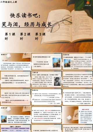 （24人教统编版）小学六年级语文上册第四单元快乐读书吧：笑与泪，经历与成长课件