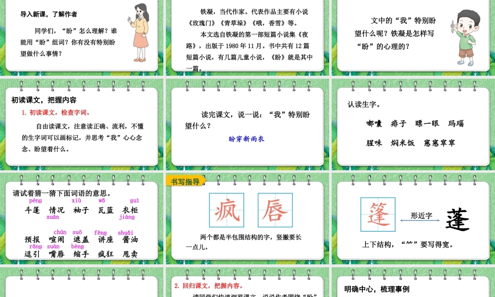 （24人教统编版）小学六年级语文上册第五单元17 盼课件