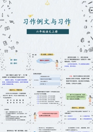 （24人教统编版）小学六年级语文上册第五单元习作例文与习作课件