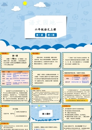 （24人教统编版）小学六年级语文上册第一单元语文园地一课件