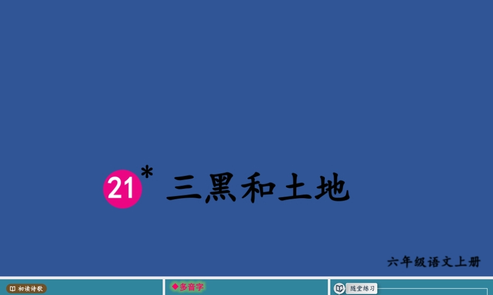 25秋人教统编版小学语文六年级上册第六单元21 三黑和土地课件
