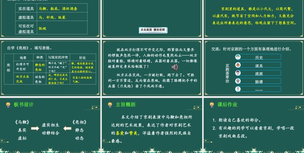 25秋人教统编版小学语文六年级上册第七单元24 京剧趣谈课件
