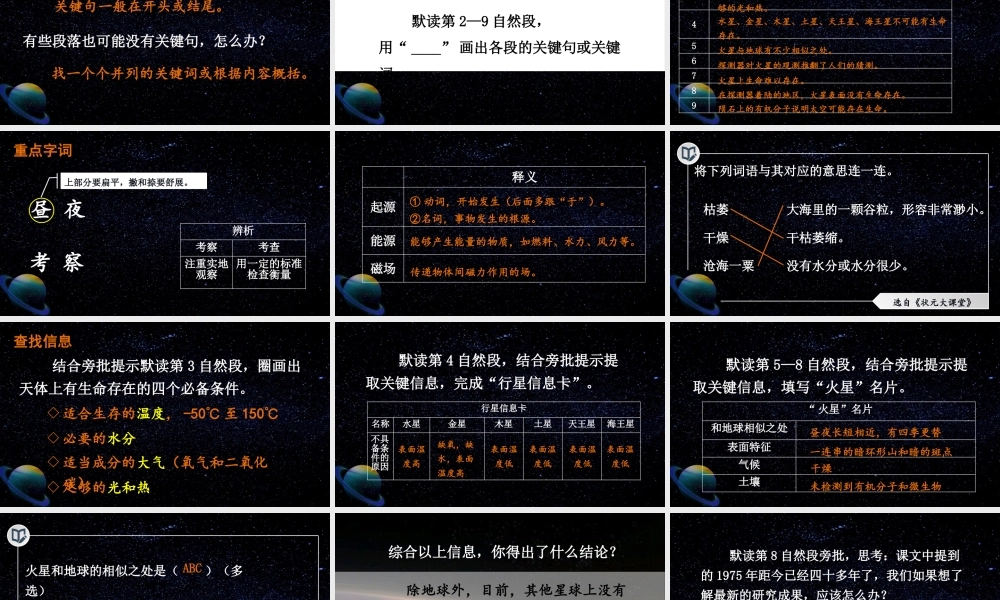 25秋人教统编版小学语文六年级上册第三单元11 宇宙生命之谜课件