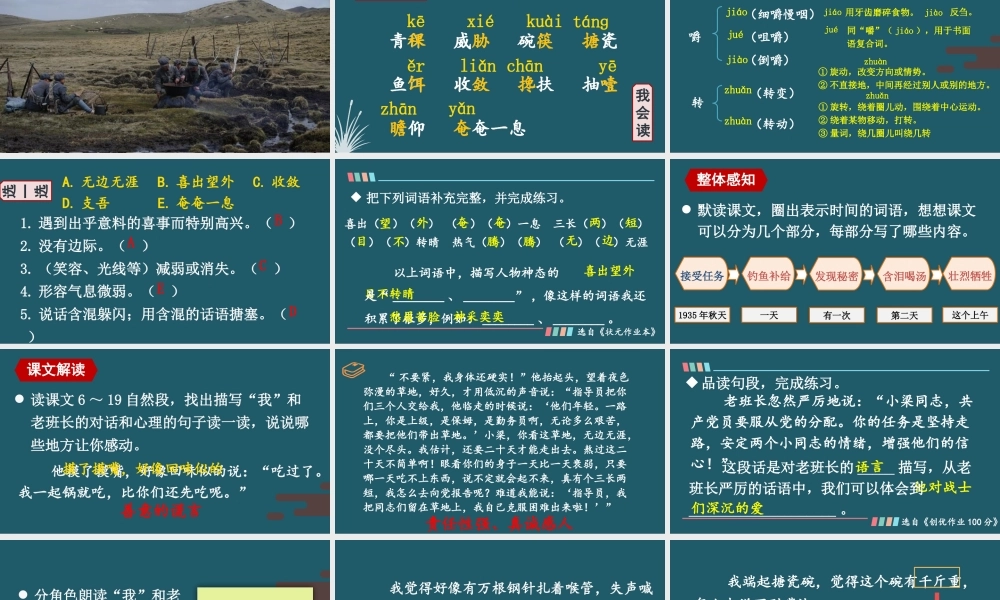 25秋人教统编版小学语文六年级上册第四单元15 金色的鱼钩课件