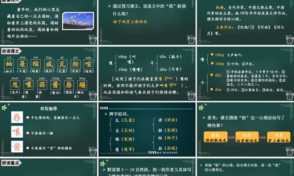 25秋人教统编版小学语文六年级上册第五单元17 盼课件