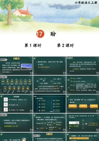25秋人教统编版小学语文六年级上册第五单元17 盼课件