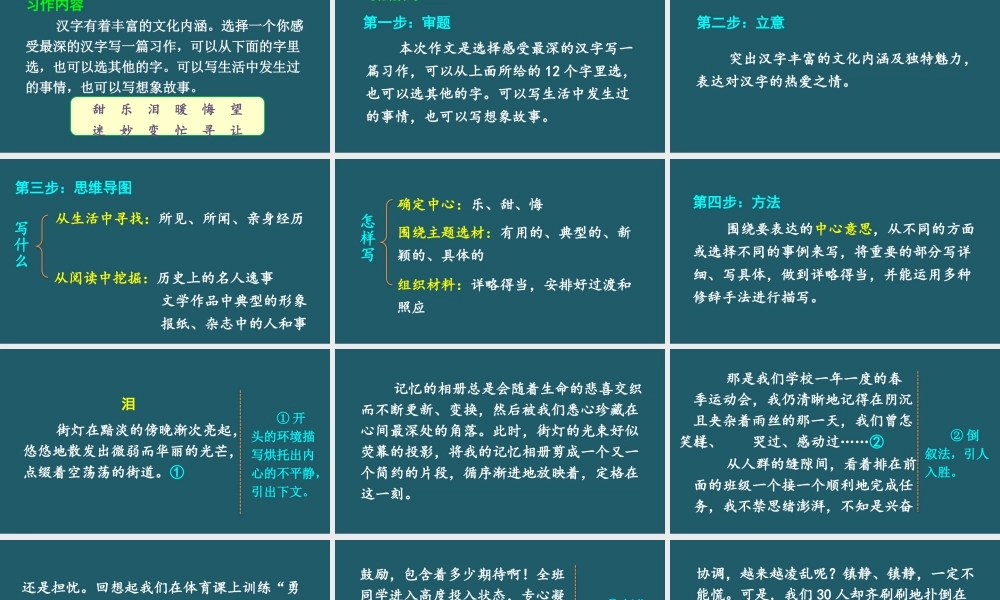 25秋人教统编版小学语文六年级上册第五单元习作：围绕中心意思写课件