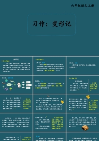 25秋人教统编版小学语文六年级上册第一单元习作：变形记课件