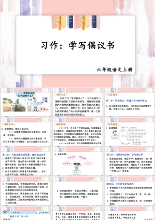 25秋人教统编版-小学语文六年级上册第六单元习作：学写倡议书 课件