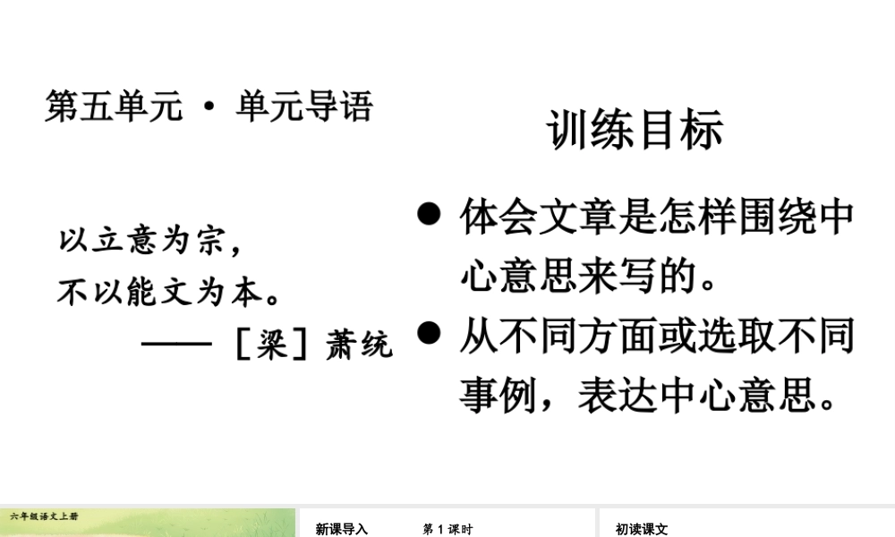 25秋人教统编版-小学语文六年级上册第五单元16 夏天里的成长 课件