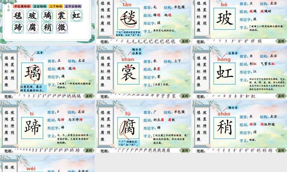 25秋人教统编版-小学语文六年级上册1 草原生字笔顺课件