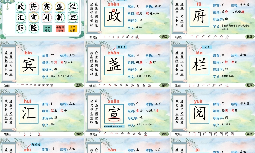 25秋人教统编版-小学语文六年级上册7 开国大典生字笔顺课件