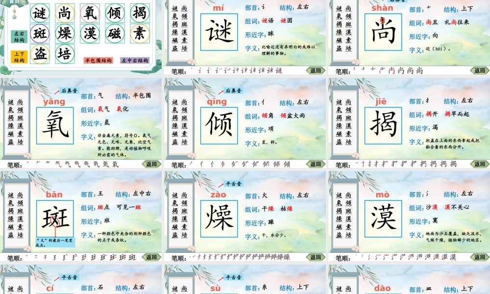 25秋人教统编版-小学语文六年级上册11 宇宙生命之谜生字笔顺课件