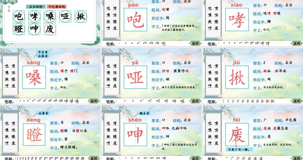 25秋人教统编版-小学语文六年级上册13 桥生字笔顺教习课件（配音自动播放）